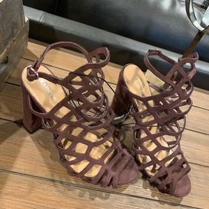 Express Shoes - Express Brand NWT cage block sandals Express Shoes - Express Brand NWT cage block sandals